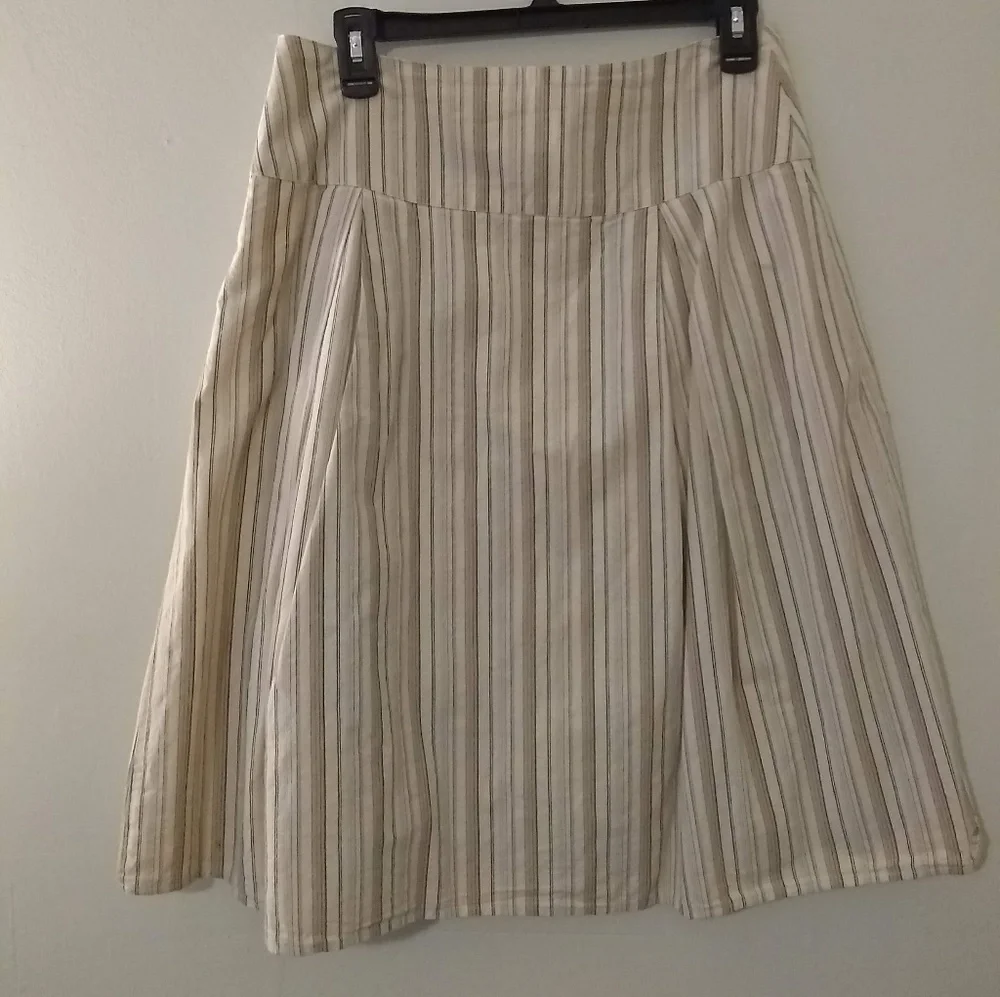 Merona Vintage Tan Floral A-line Cotton Skirt w/ Embroidery Size 4 - Picture 5 of 9